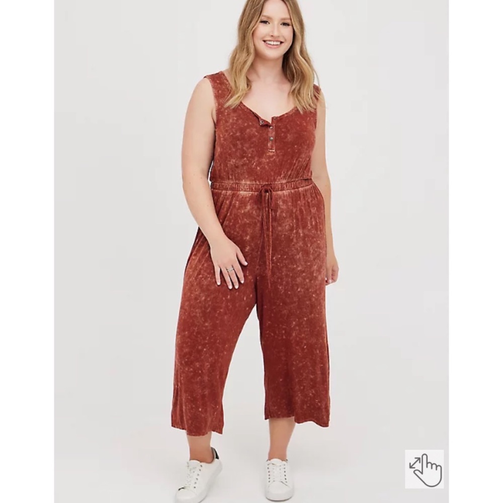 NWT TORRID Jumpsuit - Super Soft Mineral Wash Brown - Picture 2 of 8